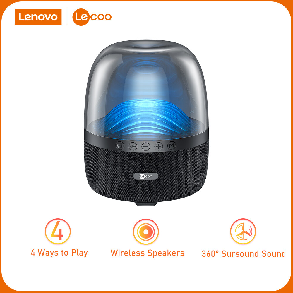 LECOO RS19 Wireless Bluetooth Speaker Multimedia Speaker 360° Surround Stereo Balanced Seven Lighting Effects Four Playback Modes Touch Button and Long Battery Life for laptop desktop TV mobile phone
