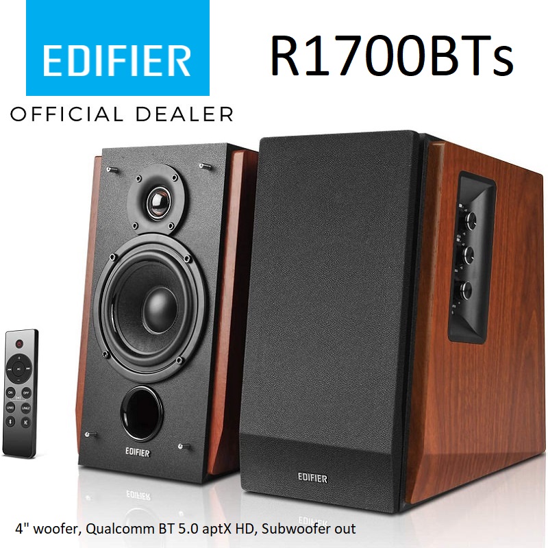 Edifier R1700BTs Wireless Bluetooth 5.0 aptX HD Desktop Bookshelf Speakers