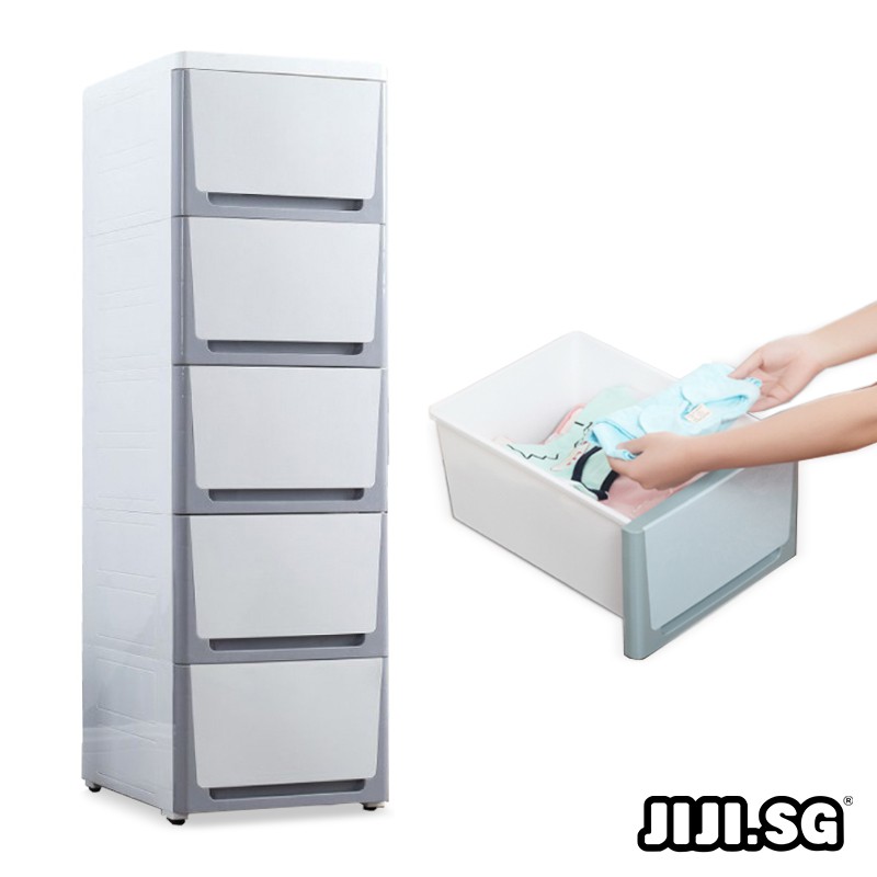 (JIJI.SG) BLANCHE Slim Storage Drawer - Cabinet PP - Multi Purpose - Home Organizer - Moveable with Wheels -Box / jt