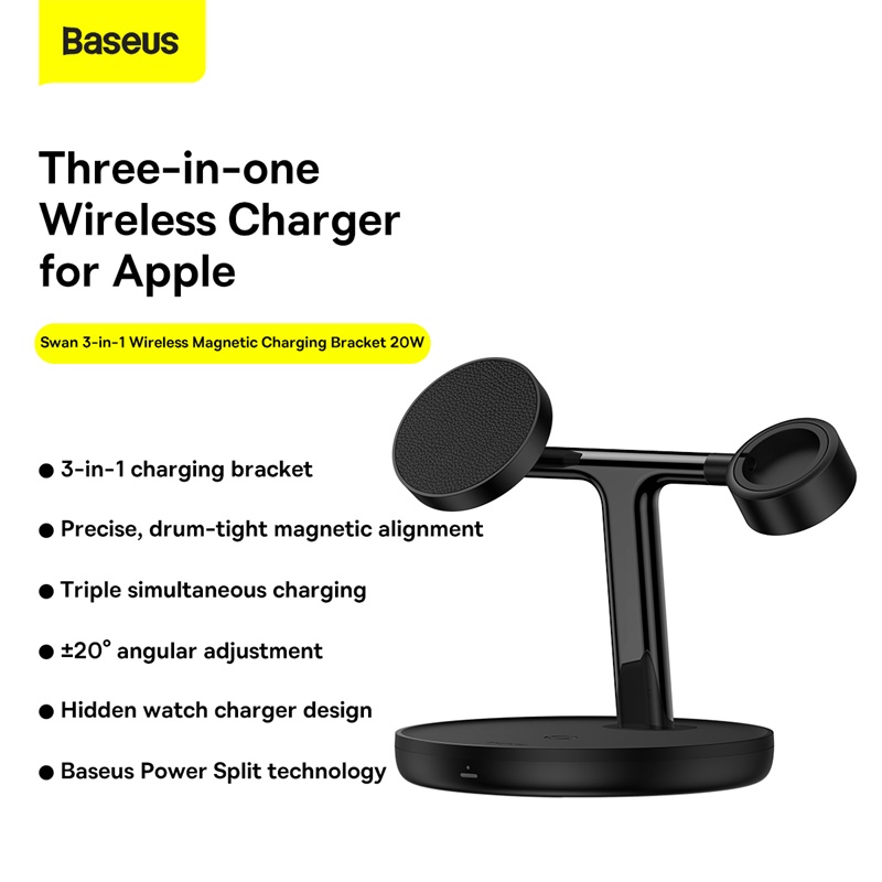 Baseus Swan 3-in-1 Wireless Magnetic Charging Bracket / Baseus 20W Magnetic Wireless Chargers Stand