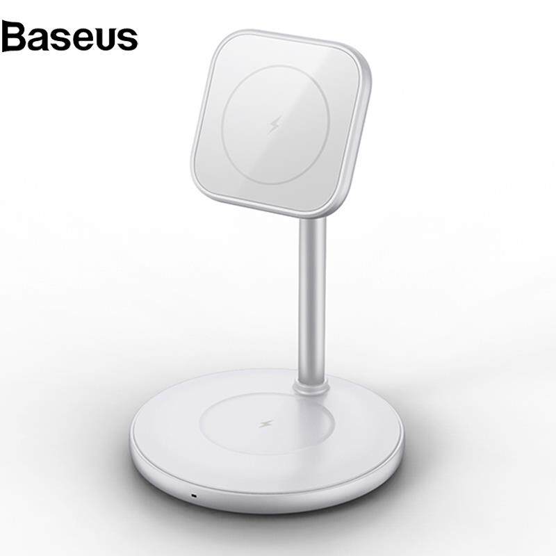 Baseus GY-Z13A 2-in-1 15W Magnetic Wireless Fast Charging Dock Phone Earphone Desktop Charger Stand for iPhone 12 Series/AirPods Pro
