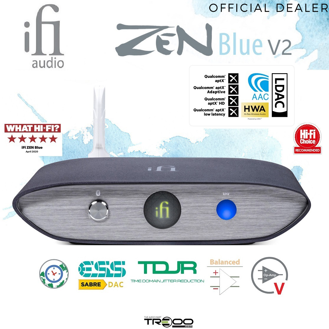 iFi ZEN Blue V2 Wireless Bluetooth DAC Receiver/Streamer