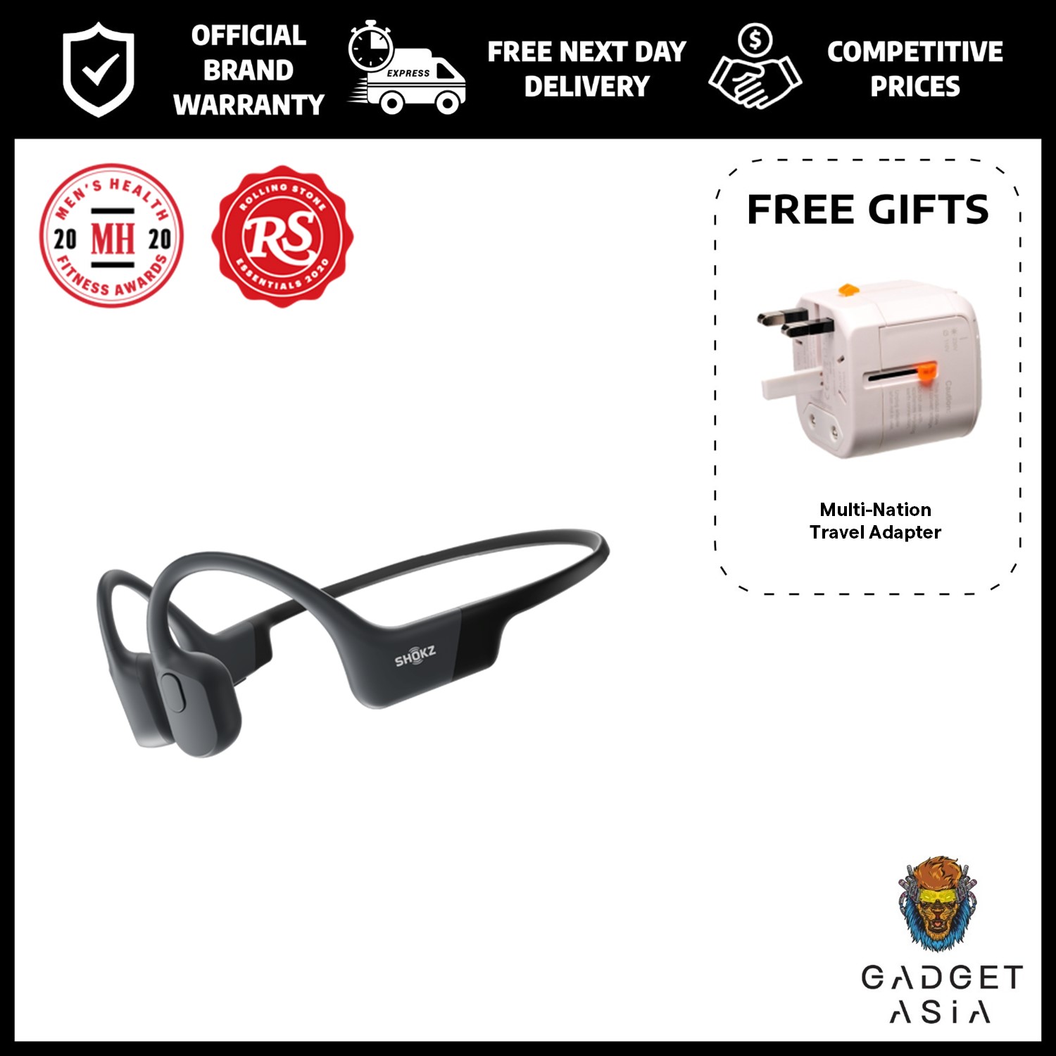 (NEXT DAY DELIVERY) Shokz OpenRun Wireless Bone Conduction Headphones