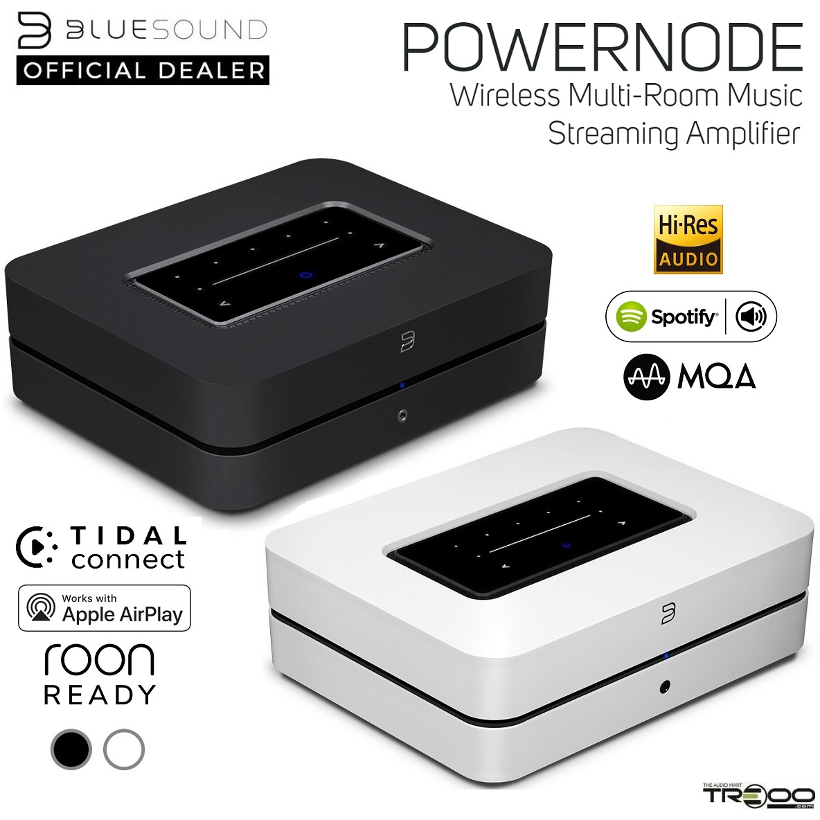 Bluesound POWERNODE (2021 version) Multi-Room Wireless Bluetooth/WiFi/Ethernet Network Streamer & Hi-Fi Integrated Amplifier